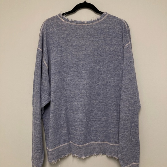 R13 Oversized distressed linen and cotton-blend sweatshirt. Size small and med - Picture 4 of 16